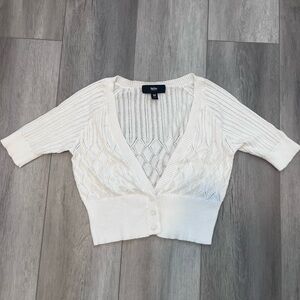 Mossimo Cropped Cardigan White